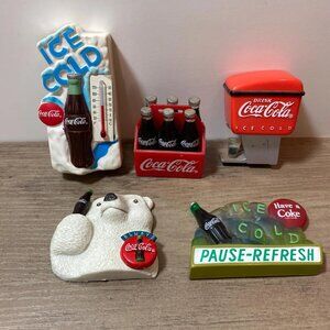 Vintage Coca Cola Fridge Magnets LOT 1990s Polar Bear Coke Bottles Pause Refresh